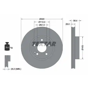 TEXTAR 93123403 Bremsscheiben 2 Stück MERCEDES-BENZ TEXTAR 93123403 Bremsscheiben 2 Stück MERCEDES-BENZ