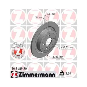 ZIMMERMANN 150.3489.20 Bremsscheiben 2 Stück hinten MINI ZIMMERMANN 150.3489.20 Bremsscheiben 2 Stück hinten MINI