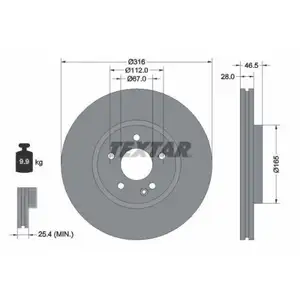 TEXTAR 92073100 Bremsscheiben 2 Stück MERCEDES-BENZ TEXTAR 92073100 Bremsscheiben 2 Stück MERCEDES-BENZ