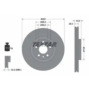 TEXTAR 92074003 Bremsscheiben 2 Stück CITROËN TEXTAR 92074003 Bremsscheiben 2 Stück CITROËN