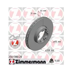 ZIMMERMANN 250.1380.20 Bremsscheiben 2 Stück FORD ZIMMERMANN 250.1380.20 Bremsscheiben 2 Stück FORD