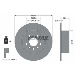 TEXTAR 92075703 Bremsscheiben 2 Stück SAAB TEXTAR 92075703 Bremsscheiben 2 Stück SAAB