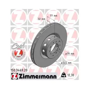 ZIMMERMANN 150.3469.20 Bremsscheiben 2 St&uuml;ck f&uuml;r BMW