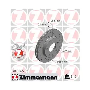 Original ZIMMERMANN 370.3065.52 Bremsscheiben 2 Stück für MAZDA Original ZIMMERMANN 370.3065.52 Bremsscheiben 2 Stück für MAZDA
