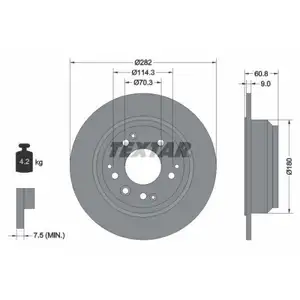 TEXTAR 92078400 Bremsscheiben 2 St&uuml;ck hinten HONDA