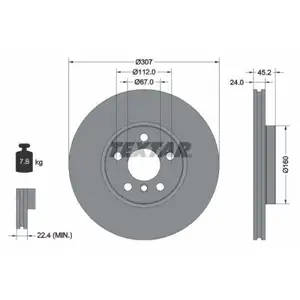 TEXTAR 92283603 Bremsscheiben 2 Stück vorne für BMW TEXTAR 92283603 Bremsscheiben 2 Stück vorne für BMW