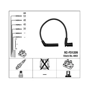 NGK 4063 Z&uuml;ndleitungssatz RC-FD1209 f&uuml;r FORD