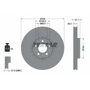 TEXTAR 92284105 Bremsscheiben 2 Stück vorn für VOLVO TEXTAR 92284105 Bremsscheiben 2 Stück vorn für VOLVO