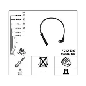 NGK 4077 Zündleitungssatz RC-KA1202 für KIA NGK 4077 Zündleitungssatz RC-KA1202 für KIA