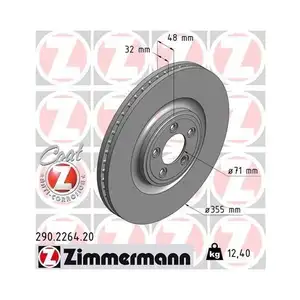 ZIMMERMANN 290.2264.20 Bremsscheiben 2 Stück für JAGUAR ZIMMERMANN 290.2264.20 Bremsscheiben 2 Stück für JAGUAR