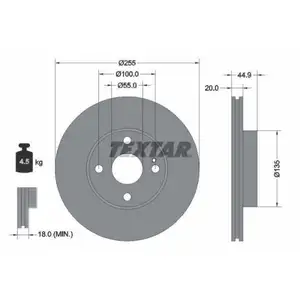 TEXTAR 92096800 Bremsscheiben 2 Stück vorne für MAZDA TEXTAR 92096800 Bremsscheiben 2 Stück vorne für MAZDA