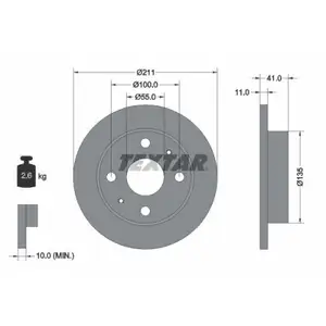 TEXTAR 92103700 Bremsscheiben 2 Stück DAIHATSU TEXTAR 92103700 Bremsscheiben 2 Stück DAIHATSU