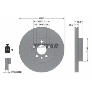 TEXTAR 92109903 Bremsscheiben 2 Stück VW TEXTAR 92109903 Bremsscheiben 2 Stück VW