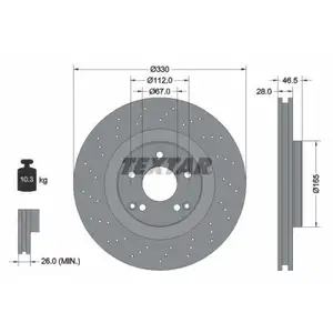 TEXTAR 92119805 Bremsscheiben 2 Stück vorne für MERCEDES-BENZ TEXTAR 92119805 Bremsscheiben 2 Stück vorne für MERCEDES-BENZ
