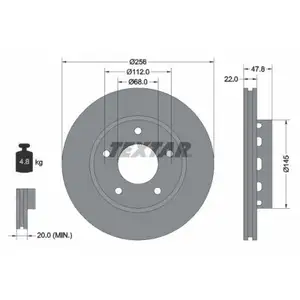 TEXTAR 92174205 Bremsscheiben 2 Stück hinten für AUDI TEXTAR 92174205 Bremsscheiben 2 Stück hinten für AUDI