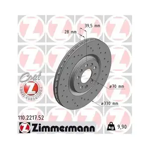 ZIMMERMANN 110.2217.52 Bremsscheiben 2 Stück für ALFA ROMEO ZIMMERMANN 110.2217.52 Bremsscheiben 2 Stück für ALFA ROMEO