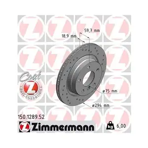 Original ZIMMERMANN 150.1289.52 Bremsscheiben 2 Stück für BMW Original ZIMMERMANN 150.1289.52 Bremsscheiben 2 Stück für BMW