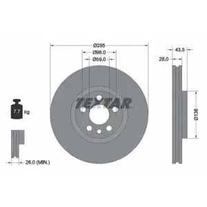 TEXTAR 92115003 Bremsscheiben 2 Stück CITROËN TEXTAR 92115003 Bremsscheiben 2 Stück CITROËN