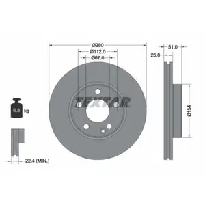 TEXTAR 92257005 Bremsscheiben 2 Stück vorne für MERCEDES-BENZ TEXTAR 92257005 Bremsscheiben 2 Stück vorne für MERCEDES-BENZ