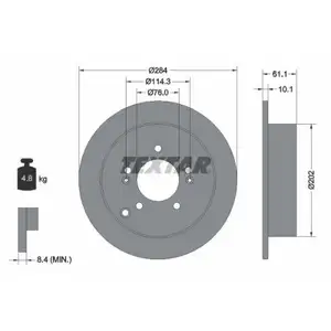 TEXTAR 92134003 Bremsscheiben 2 Stück hinten für HYUNDAI TEXTAR 92134003 Bremsscheiben 2 Stück hinten für HYUNDAI