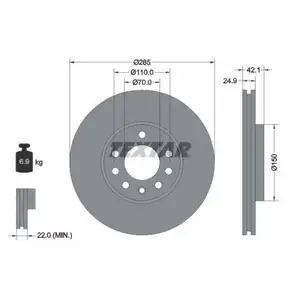 TEXTAR 92118703 Bremsscheiben 2 Stück SAAB TEXTAR 92118703 Bremsscheiben 2 Stück SAAB