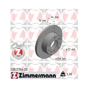 ZIMMERMANN 230.2354.20 Bremsscheiben 2 Stück FIAT ZIMMERMANN 230.2354.20 Bremsscheiben 2 Stück FIAT