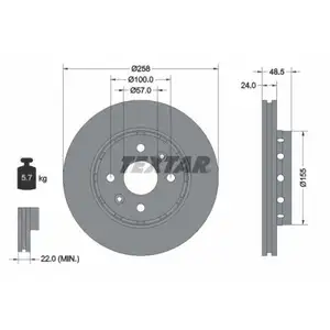 TEXTAR 92131100 Bremsscheiben 2 Stück KIA TEXTAR 92131100 Bremsscheiben 2 Stück KIA