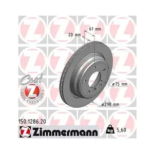 Zimmermann 150.1286.20 Bremsscheiben 2 Stück BMW Zimmermann 150.1286.20 Bremsscheiben 2 Stück BMW
