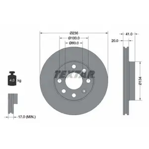 TEXTAR 92029603 Bremsscheiben 2 Stück OPEL TEXTAR 92029603 Bremsscheiben 2 Stück OPEL