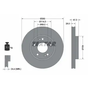 TEXTAR 92133903 Bremsscheiben 2 St&uuml;ck KIA