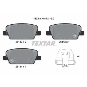 Bremsbelagsatz Scheibenbremse Textar 2614201 Q+ für Hyundai für Kia Hinterachse Bremsbelagsatz Scheibenbremse Textar 2614201 Q+ für Hyundai für Kia Hinterachse