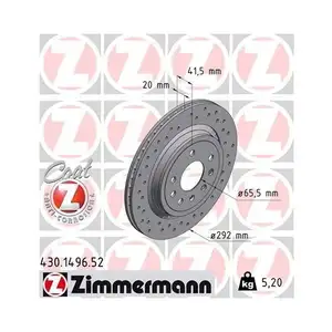 Original ZIMMERMANN 430.1496.52 Bremsscheiben 2 Stück für SAAB Original ZIMMERMANN 430.1496.52 Bremsscheiben 2 Stück für SAAB