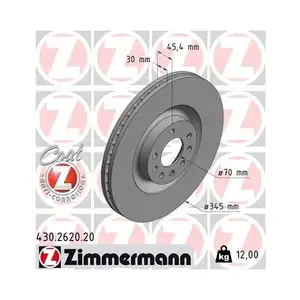 Zimmermann 430.2620.20 Bremsscheiben 2 Stück OPEL Zimmermann 430.2620.20 Bremsscheiben 2 Stück OPEL
