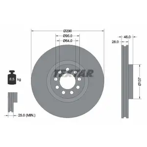 TEXTAR 92155700 Bremsscheiben 2 Stück für IVECO TEXTAR 92155700 Bremsscheiben 2 Stück für IVECO