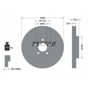 TEXTAR 92160003 Bremsscheiben 2 St&uuml;ck AUDI