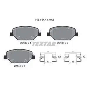 Bremsbelagsatz Scheibenbremse Textar 2213901 für Opel Vorderachse Bremsbelagsatz Scheibenbremse Textar 2213901 für Opel Vorderachse