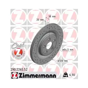 Original ZIMMERMANN 290.2265.52 Bremsscheiben 2 Stück für JAGUAR Original ZIMMERMANN 290.2265.52 Bremsscheiben 2 Stück für JAGUAR