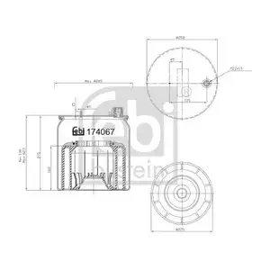 FEBI BILSTEIN 174067 Luftfederbalg FEBI BILSTEIN 174067 Luftfederbalg