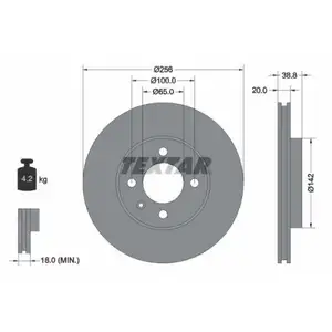TEXTAR 92036803 Bremsscheiben 2 St&uuml;ck VW