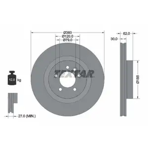 TEXTAR 92162003 Bremsscheiben 2 St&uuml;ck f&uuml;r LAND ROVER