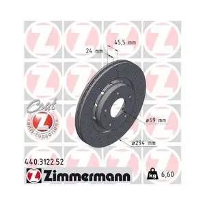 Original ZIMMERMANN 440.3122.52 Bremsscheiben 2 Stück für MITSUBISHI Original ZIMMERMANN 440.3122.52 Bremsscheiben 2 Stück für MITSUBISHI
