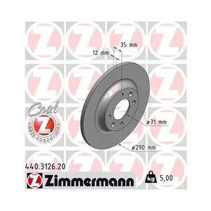 Zimmermann 440.3126.20 Bremsscheiben 2 Stück CITROËN Zimmermann 440.3126.20 Bremsscheiben 2 Stück CITROËN