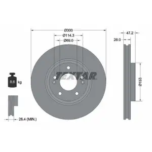TEXTAR 92166500 Bremsscheiben 2 Stück vorne für HYUNDAI TEXTAR 92166500 Bremsscheiben 2 Stück vorne für HYUNDAI