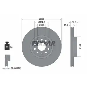 TEXTAR 92120503 Bremsscheiben 2 Stück VW TEXTAR 92120503 Bremsscheiben 2 Stück VW