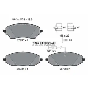 Bremsbelagsatz Scheibenbremse Textar 2673601 für Fiat Hinterachse Bremsbelagsatz Scheibenbremse Textar 2673601 für Fiat Hinterachse