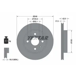 TEXTAR 92165603 Bremsscheiben 2 Stück vorne DAIHATSU TEXTAR 92165603 Bremsscheiben 2 Stück vorne DAIHATSU