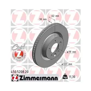 ZIMMERMANN 450.5208.20 Bremsscheiben 2 Stück für LAND ROVER ZIMMERMANN 450.5208.20 Bremsscheiben 2 Stück für LAND ROVER