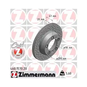 ZIMMERMANN 460.1570.20 Bremsscheiben 2 Stück PORSCHE ZIMMERMANN 460.1570.20 Bremsscheiben 2 Stück PORSCHE