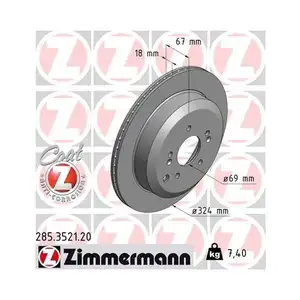 ZIMMERMANN 285.3521.20 Bremsscheiben 2 Stück für HYUNDAI ZIMMERMANN 285.3521.20 Bremsscheiben 2 Stück für HYUNDAI