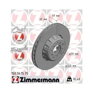 Original ZIMMERMANN 150.3415.75 Bremsscheiben 2 Stück für BMW Original ZIMMERMANN 150.3415.75 Bremsscheiben 2 Stück für BMW